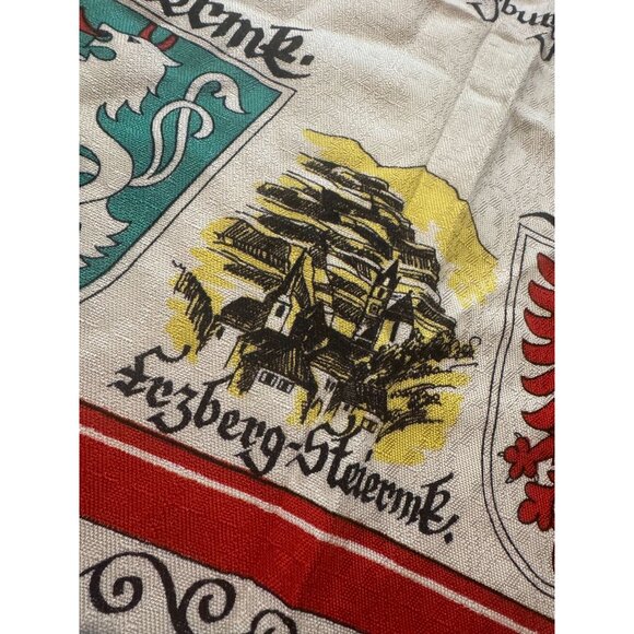 Vintage Austrian Souvenir Tablecloth & 4 Matching Napkins – Heraldry & Folk Art - Picture 7 of 16
